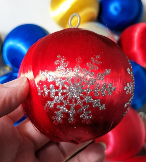 Vintage Small Satin Ball Christmas Ornaments