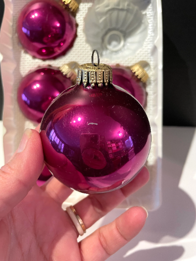 Vintage Krebs Purple Christmas Ornaments