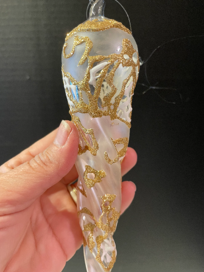 Vintage Hand Blown Icicle Christmas Ornaments