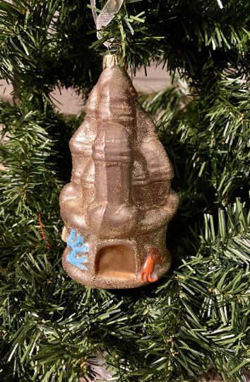 Sandcastle Glass Christmas Ornament