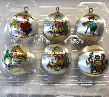 Vintage Nursery Rhyme Satin Christmas Ornaments