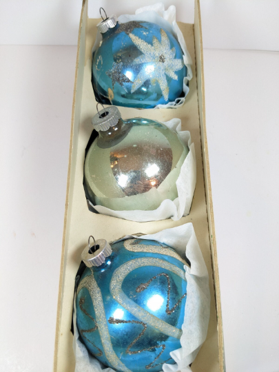 Vintage Large Shiny Brite Christmas Ornaments
