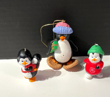 Vintage Hallmark Penguin Christmas Ornaments