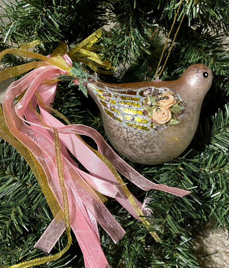 Dove Glass Christmas Ornament