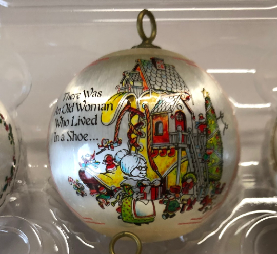Vintage Nursery Rhyme Satin Christmas Ornaments