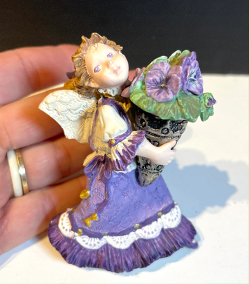 Vintage 1996 Hallmark Pansy Angel The Language of Flowers Fairy Christmas Ornament