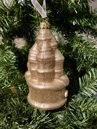 Sandcastle Glass Christmas Ornament