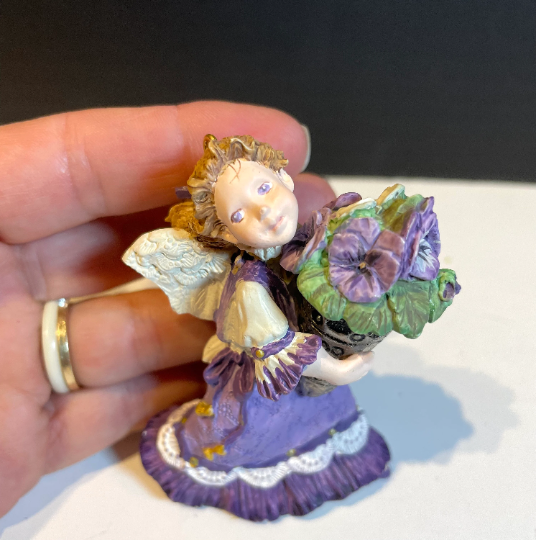 Vintage 1996 Hallmark Pansy Angel The Language of Flowers Fairy Christmas Ornament