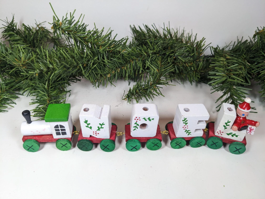 Wooden Noel Candle Christmas Train