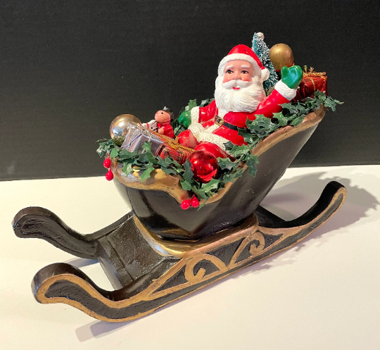 Santa in His Sleigh Tabletop Christmas Decoration