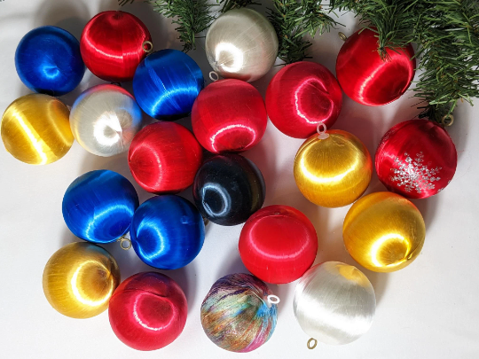 Vintage Small Satin Ball Christmas Ornaments