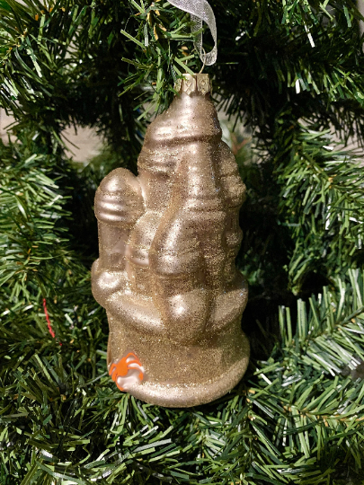 Sandcastle Glass Christmas Ornament