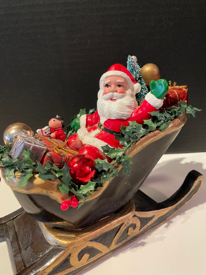 Santa in His Sleigh Tabletop Christmas Decoration