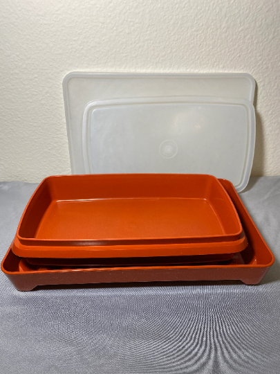 Vintage Tupperware Paprika Meat Keeper Containers