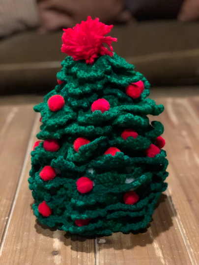 Vintage Handmade Crocheted Christmas Tree