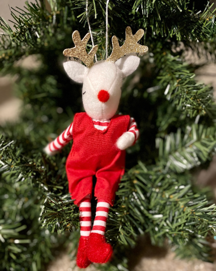 Reindeer Felt Stuffed Animal Christmas Ornament