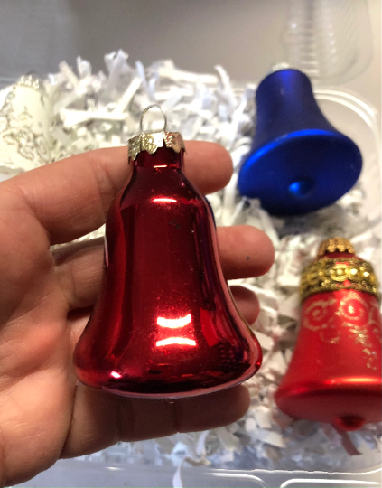 Vintage Krebs and Shiny Brite Bell Christmas Ornaments