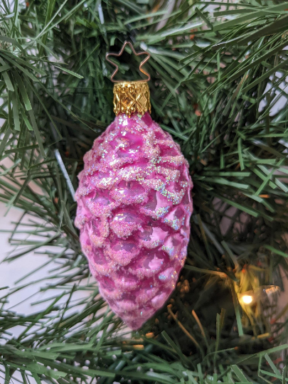 Pink Pinecones Retired Old World Christmas Inge Glas Ornaments