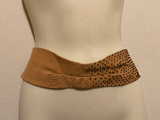 Vintage Tan Fashion Belt with Beads