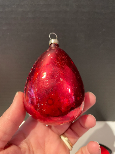 Vintage Hand-Blown Glass Gnome Christmas Ornament