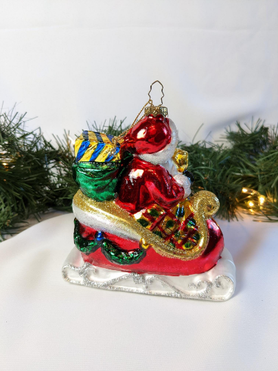 Santa in Sleigh Vintage 1999 BK Ornament