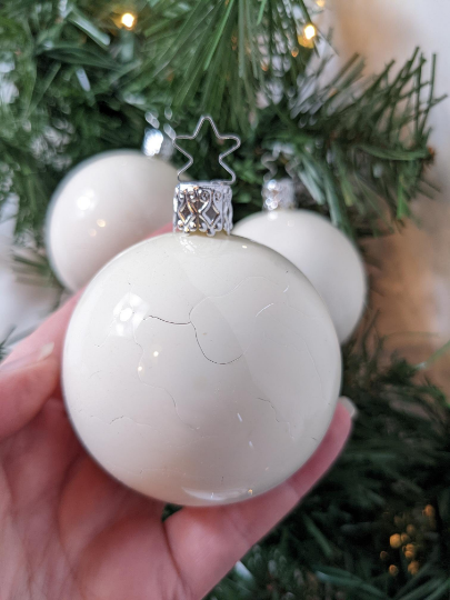 White Ball Retired Old World Christmas Inge Glas Ornaments