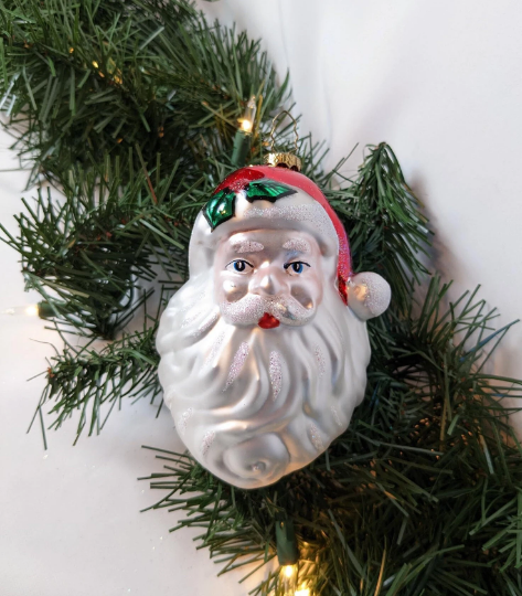 Santa Head Vintage 1998 BK Christmas Ornament