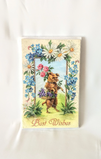 Floral Old World Christmas Best Wishes Card