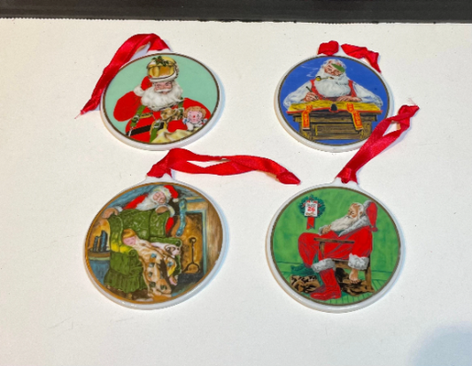 Vintage Porcelain Norman Rockwell Christmas Ornaments