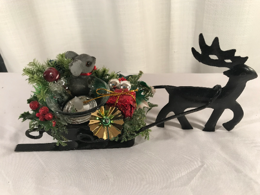 Reindeer Christmas Centerpiece with Candle