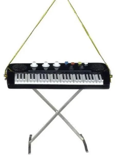 Black Electric Keyboard - Broadway Gifts Co. Ornament