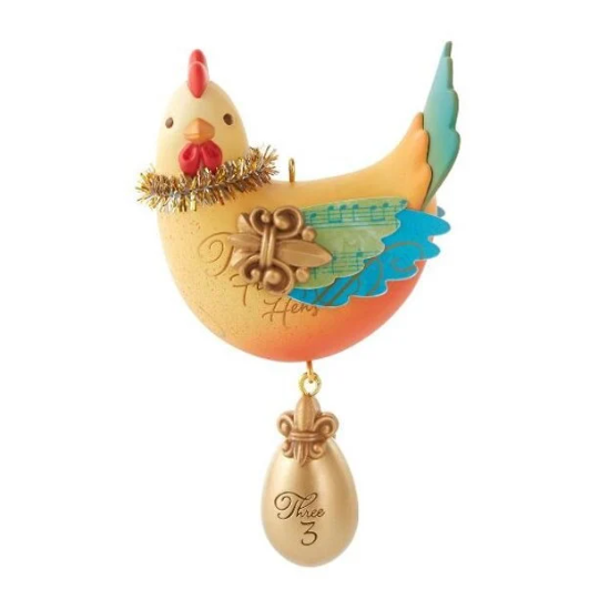 Twelve Days of Christmas #3, Three French Hens - Hallmark Keepsake Ornament 2013