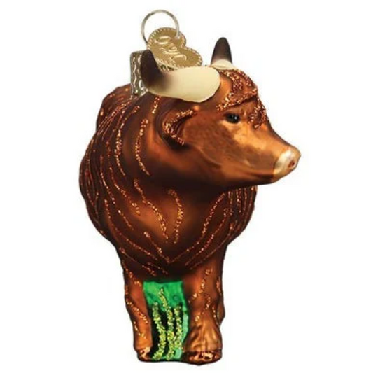 Highland Cow Old World Christmas Glass Ornament