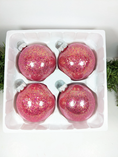 Large Hot Pink Christmas Ornaments