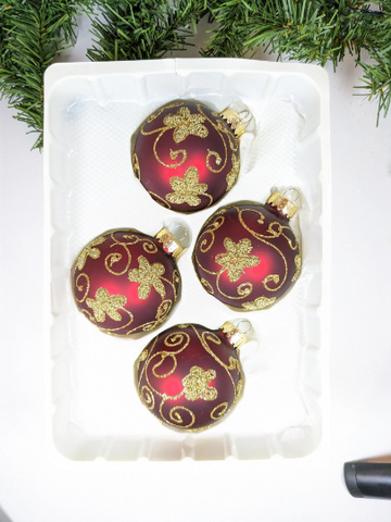 Red Microbead Christmas Ornaments