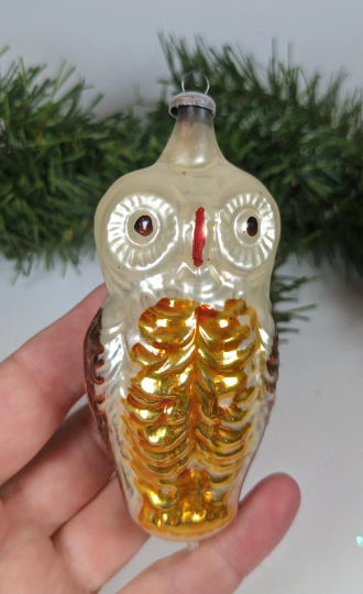 Inge Glas Perched Owl Retired Old World Christmas Ornament