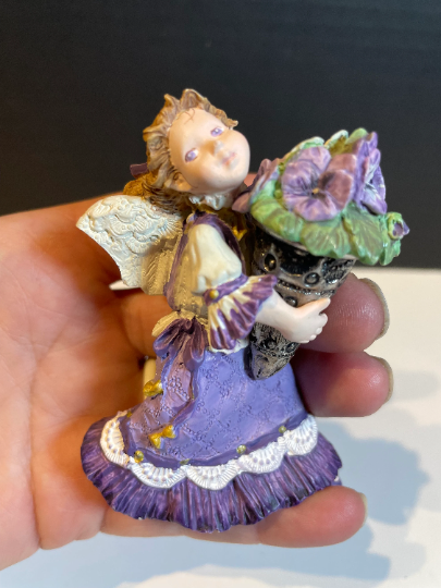 Vintage 1996 Hallmark Pansy Angel The Language of Flowers Fairy Christmas Ornament