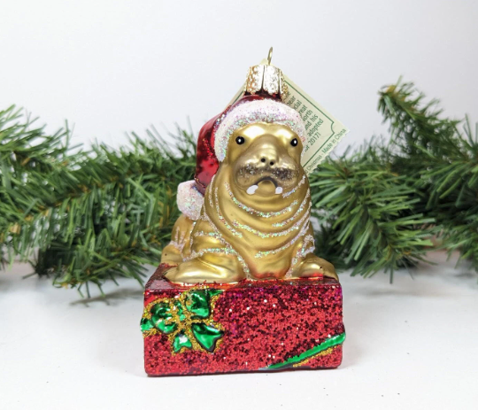 Holiday Walrus Old World Christmas Ornament