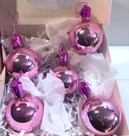 Vintage Hot Pink Christmas Ornaments