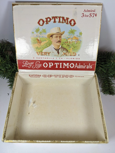 Vintage Optimo Admirals Cigar Box