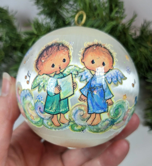 Vintage 1977 Little Angels Christmas Ornament