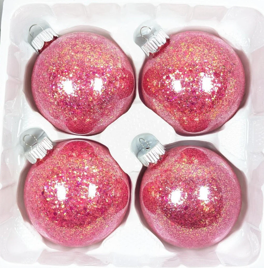 Large Hot Pink Christmas Ornaments