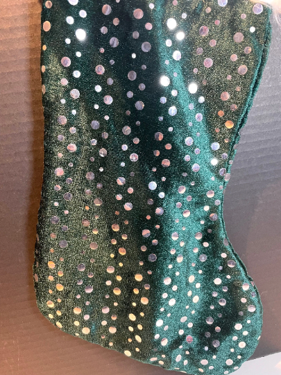 Green Polka Dot Christmas Stocking