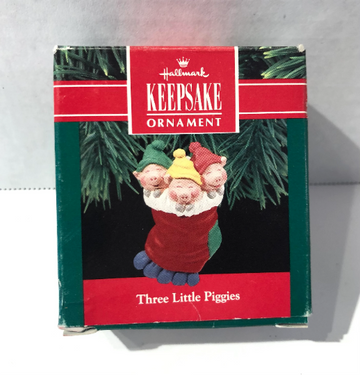 Vintage Three Little Piggies Christmas Ornament