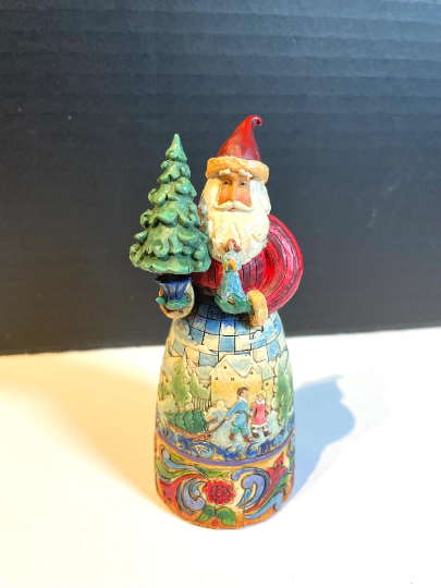 Jim Shore Collectable ''Simple Gifts" Santa with Tree Mini Figurine