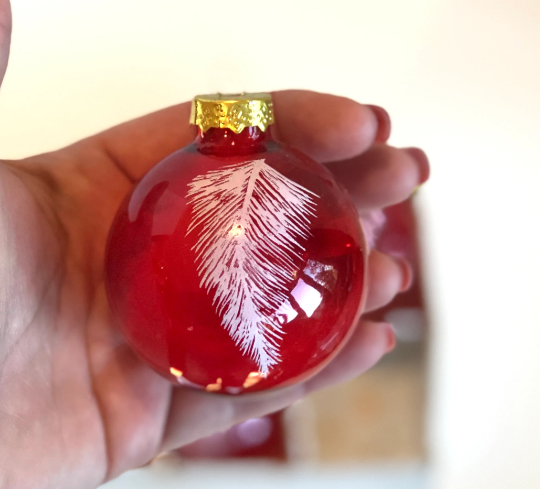 Vintage Red Feather Christmas Ornaments