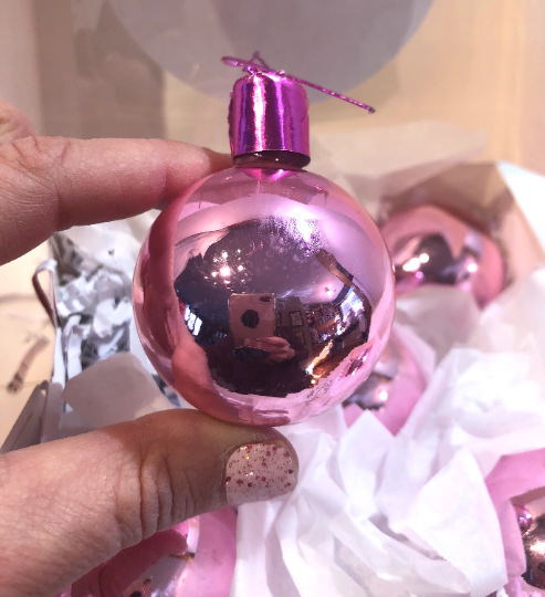 Vintage Hot Pink Christmas Ornaments