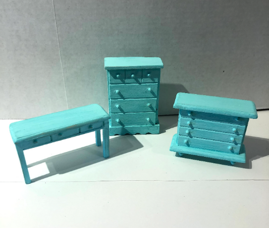 Vintage Hand Painted Miniature Dollhouse Furniture