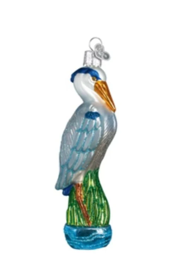 Great Blue Heron Old World Christmas Ornament