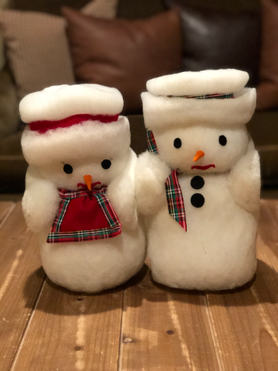 Vintage 1981 Mr. and Mrs. Frosty Snowman